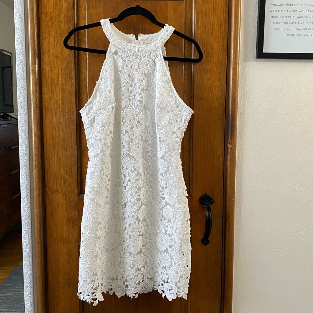 Lulu Love Poem Ivory Lace Mini Dress